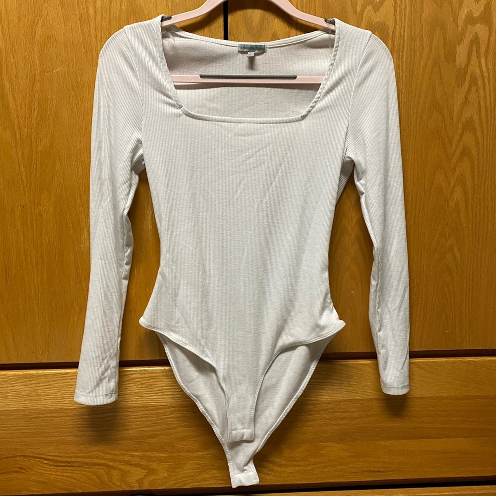 White Square-Necked Bodysuit